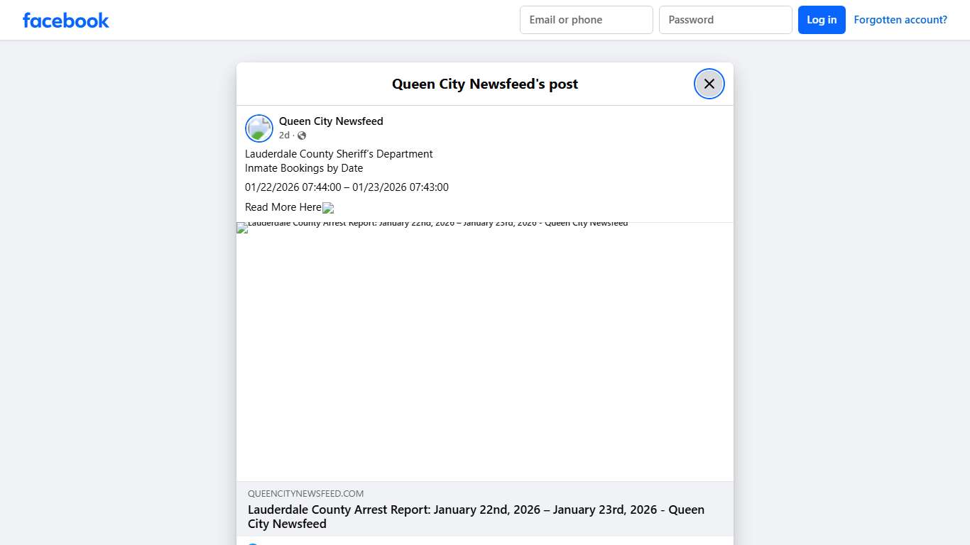 Lauderdale County Sheriff’s... - Queen City Newsfeed Facebook